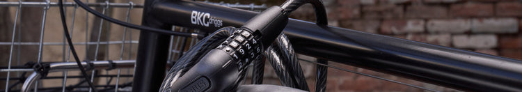 bike locked with cable lock