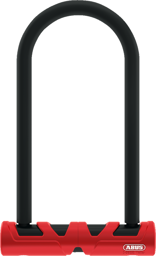 Load image into Gallery viewer, Black U-shaped lock with red base on a white background #size_230mm
