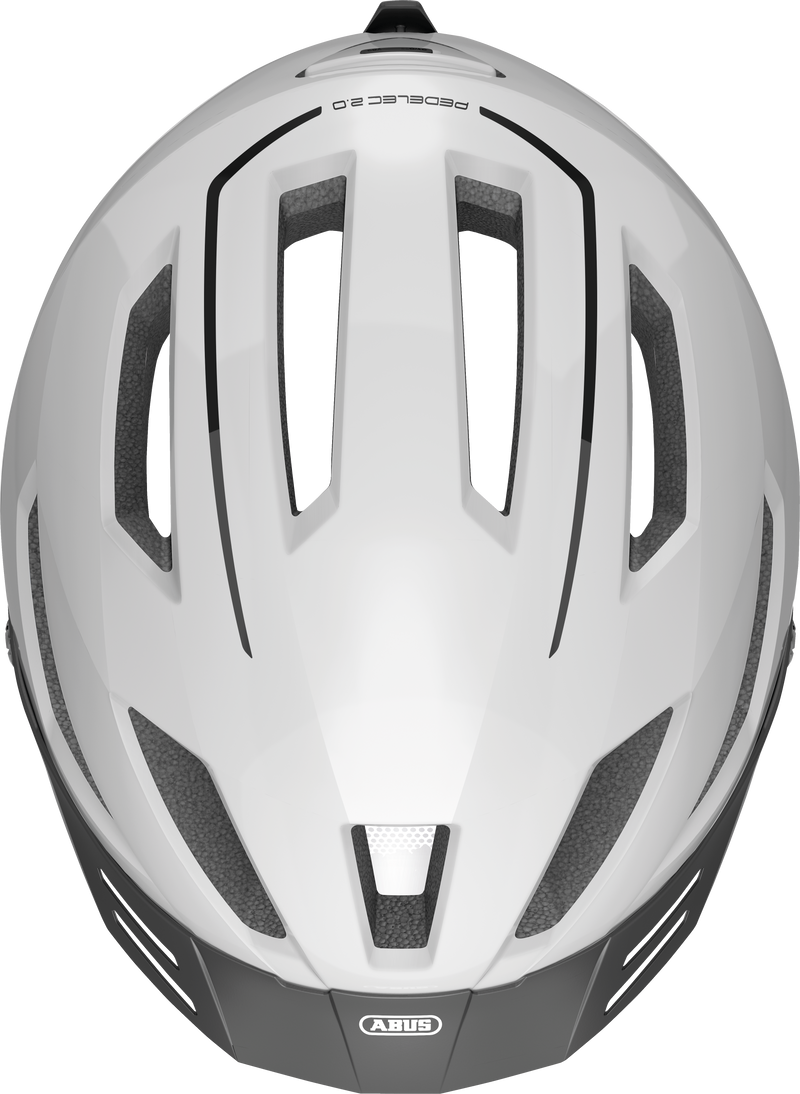 Load image into Gallery viewer, top view of pearl white ABUS Pedelec 2.0 helmet l#color_Pearl white
