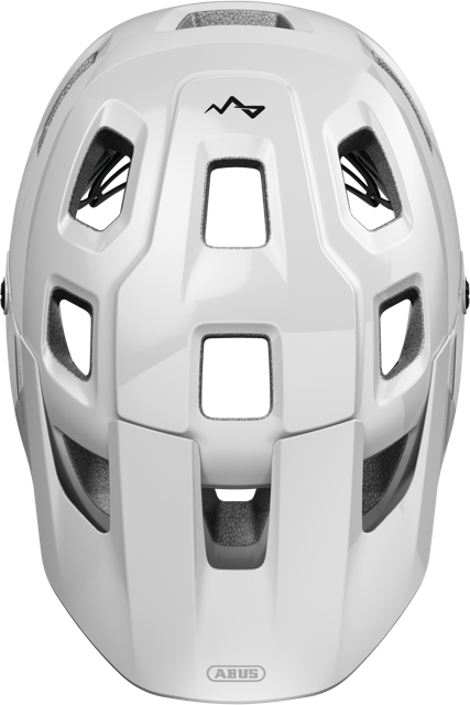 top view of shiny white ABUS MoDrop MIPS Helmet
