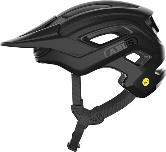 side view of velvet black ABUS CliffHanger MIPS Helmet