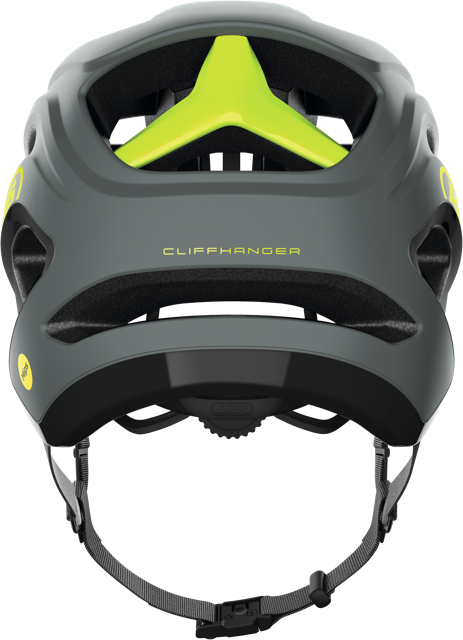 rear view of concrete grey ABUS CliffHanger MIPS Helmet