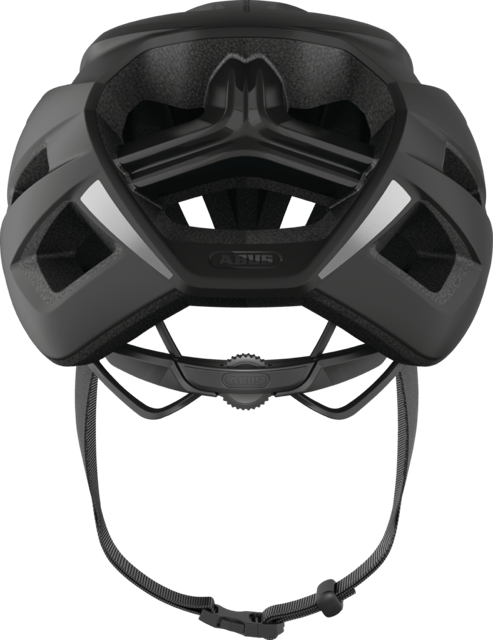 Load image into Gallery viewer, rear view of velvet black ABUS StormChaser helmet #color_velvet black
