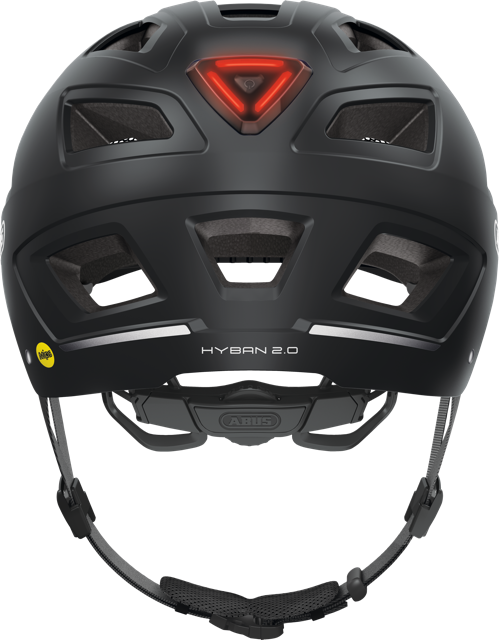 Load image into Gallery viewer, rear view of velvet black ABUS Hyban 2.0 MIPS helmet #color_Velvet black
