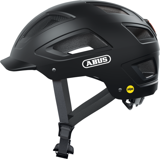 Load image into Gallery viewer, side view of velvet black ABUS Hyban 2.0 MIPS helmet  #color_Velvet black
