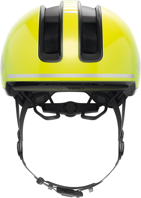 front view of signal yellow ABUS HUD-Y helmet