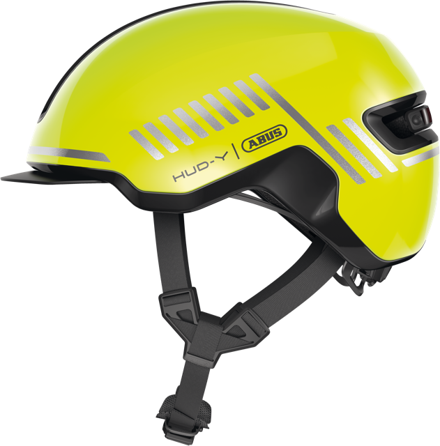 Load image into Gallery viewer, side view of signal yellow ABUS HUD-Y helmet #color_signal yellow
