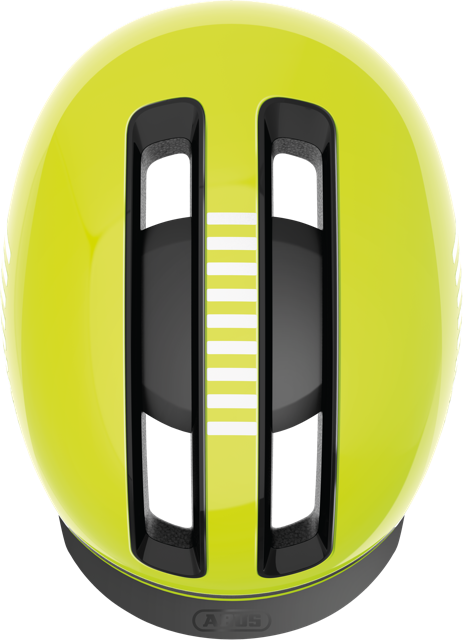 Load image into Gallery viewer, top view of signal yellow HUD-Y helmet #color_signal yellow
