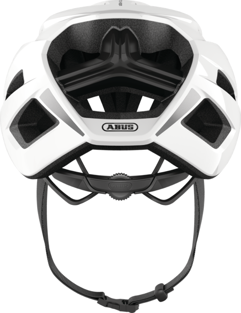 Load image into Gallery viewer, rear view of shiny white ABUS StormChaser helmet #color_shiny white

