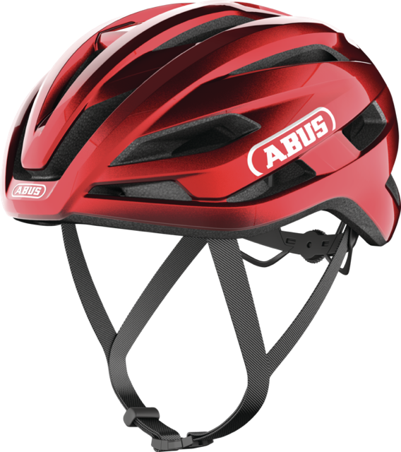 Load image into Gallery viewer, quarter view of performance red  ABUS StormChaser helmet #color_performance red
