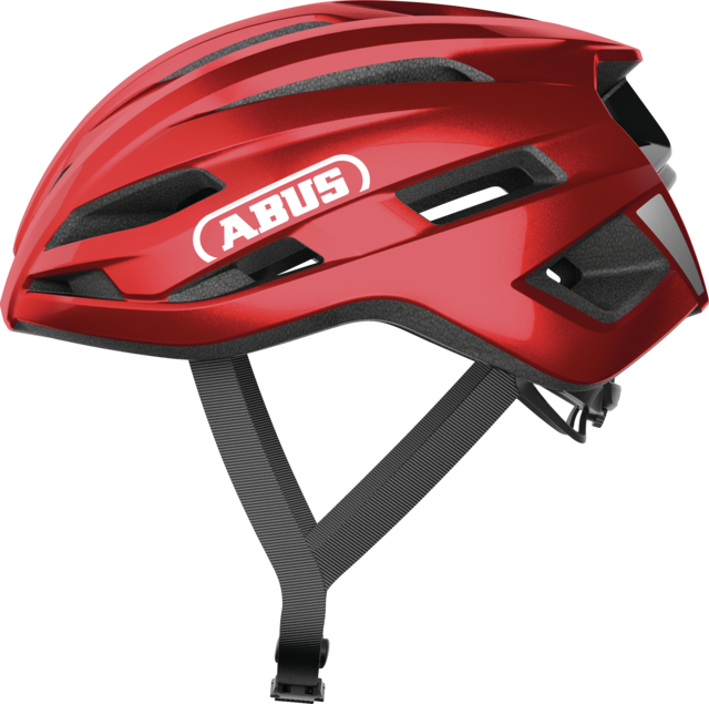 Load image into Gallery viewer, side view of performance red  ABUS StormChaser helmet #color_performance red
