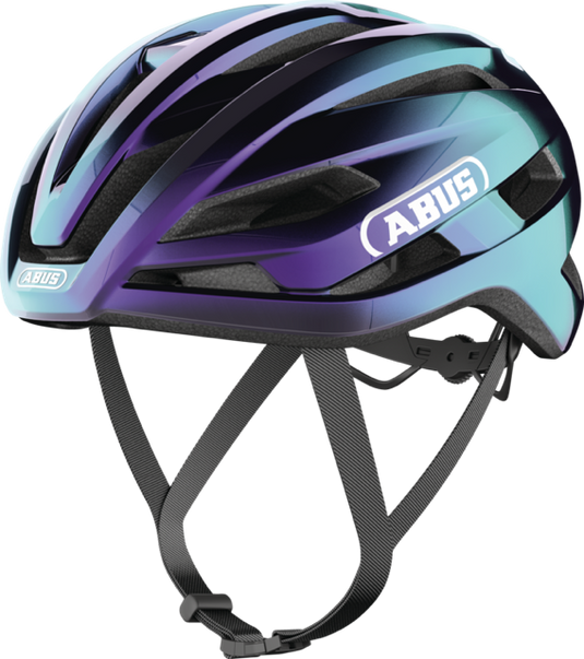 quarter view of flip flop purple ABUS StormChaser helmet
