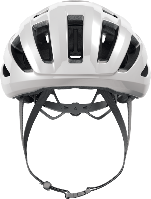 Load image into Gallery viewer, front view of white powerdome helmet #color_shiny white
