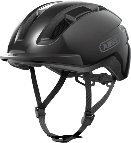 quarter view of shiny black ABUS PURL-Y helmet