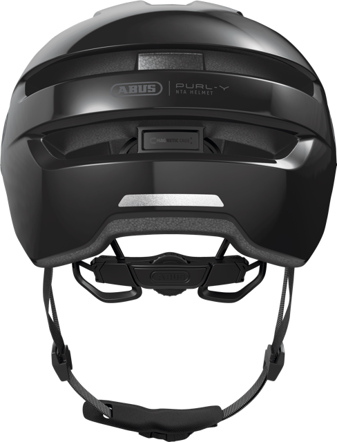 Load image into Gallery viewer, rear view of shiny black ABUS PURL-Y helmet #color_shiny black 
