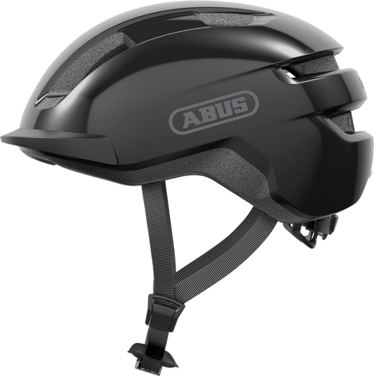 side view of shiny black ABUS PURL-Y helmet