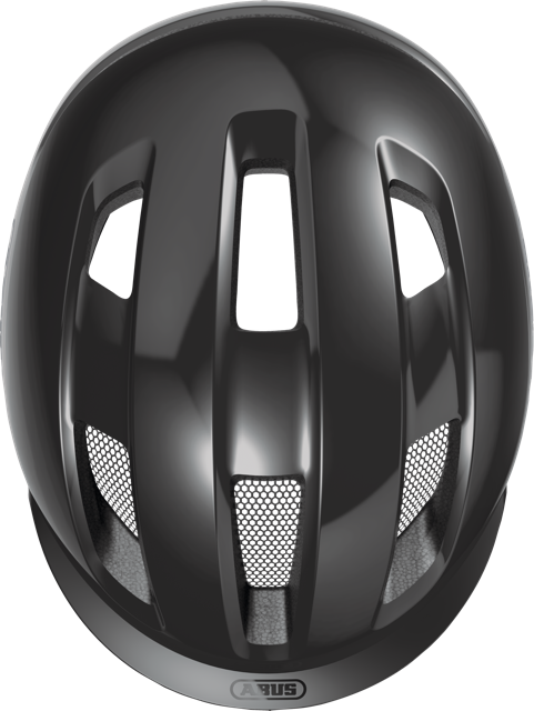 top view of Shiny black ABUS PURL-Y helmet