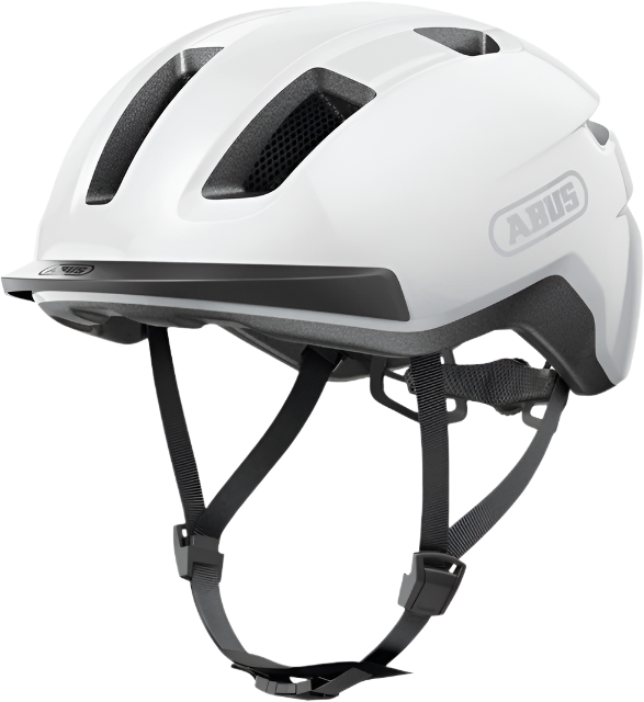 Load image into Gallery viewer, quarter view of shiny white ABUS PURL-Y helmet #color_shiny white

