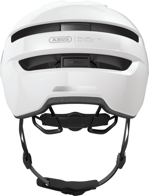 Load image into Gallery viewer, rear view of shiny white ABUS PURL-Y helmet #color_shiny white
