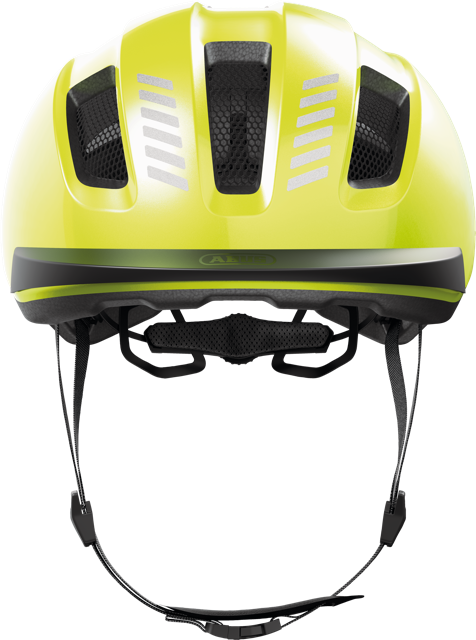 front view of signal yellow ABUS PURL-Y helmet