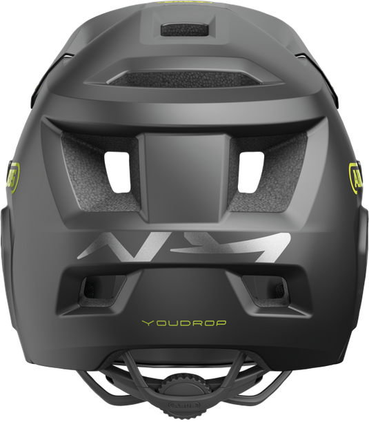 rear view of velvet black ABUS YouDrop FF helmet