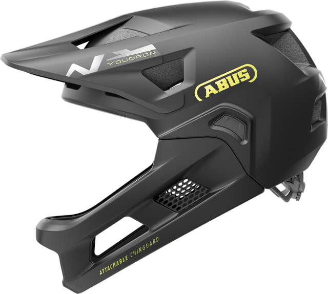 Load image into Gallery viewer, side view of velvet black ABUS YouDrop FF helmet #color_Velvet Black
