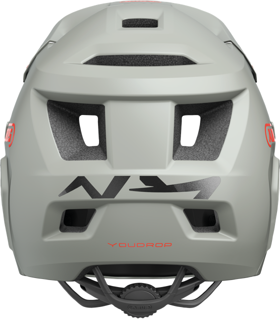 Load image into Gallery viewer, rear view of chalk grey ABUS YouDrop FF helmet #color_Chalk Grey
