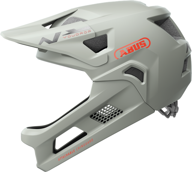 Load image into Gallery viewer, side view of chalk grey ABUS YouDrop FF helmet #color_Chalk Grey
