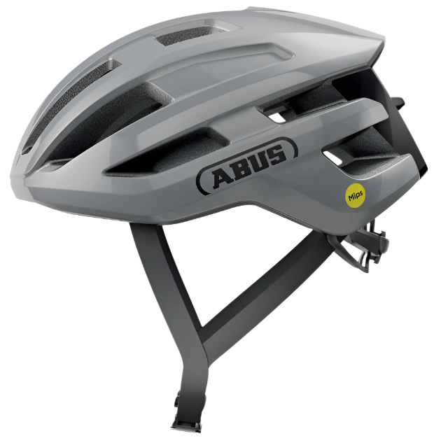 Load image into Gallery viewer, side view of race grey ABUS PowerDome MIPS helmet #color_race grey

