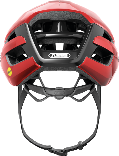 Load image into Gallery viewer, rear view of performance red ABUS PowerDome MIPS helmet  #color_performance red
