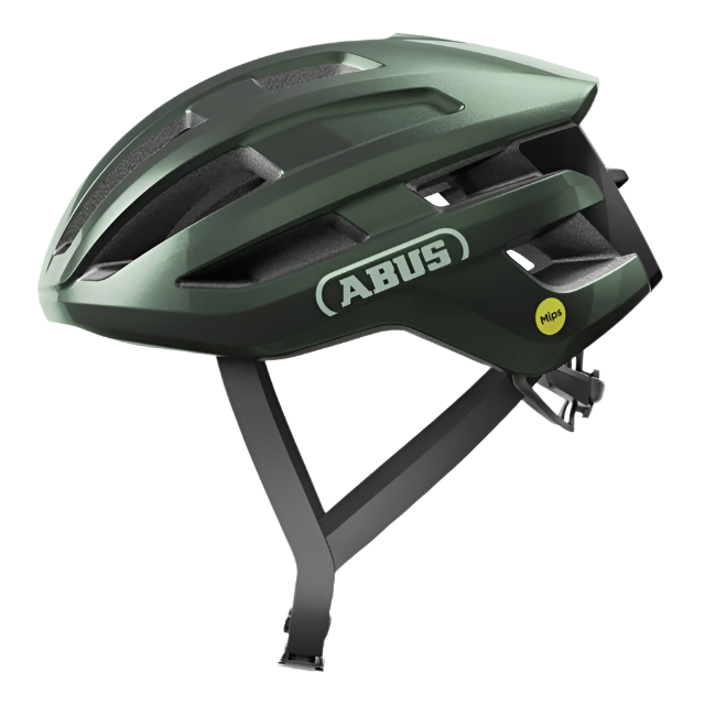 Side view of Moss Green ABUS PowerDome MIPS 