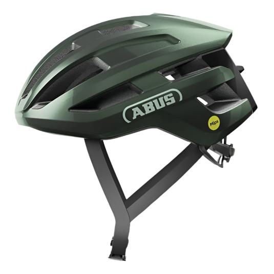 Side view of Moss Green ABUS PowerDome MIPS 