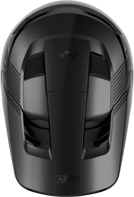 Load image into Gallery viewer, top view of shiny black ABUS HiDrop helmet #color_shiny black

