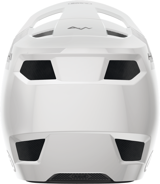Load image into Gallery viewer, rear view of shiny white ABUS HiDrop helmet #color_shiny white

