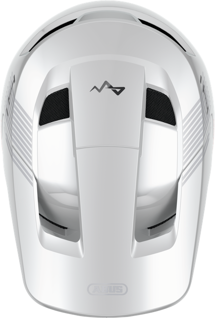 Load image into Gallery viewer, top view of shiny white ABUS HiDrop helmet #color_shiny white
